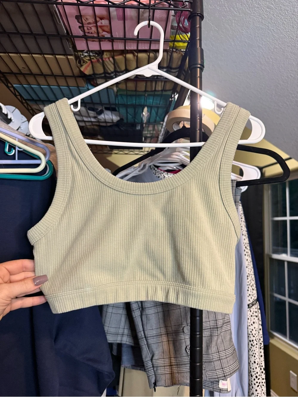 ALO Yoga Ribbed Scoop bra Tank Top - Sage beige